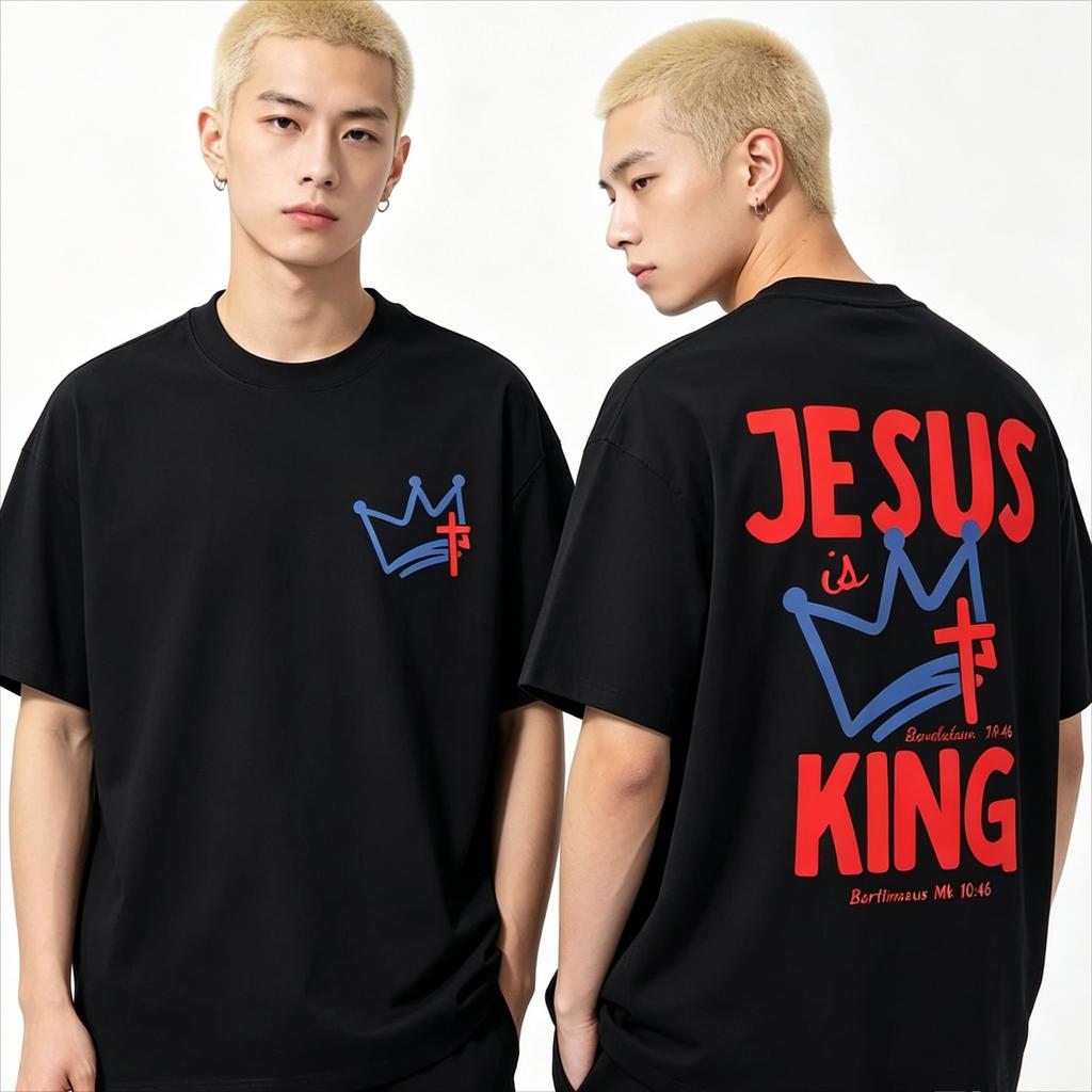 Hot Sale Christian Religious Jesus Is King Graphic T Shirt Fashion Faith Revelation Bible Verse Tshirt Y2k Unisex Vintage Top