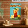 2D Flat, 1pc "Fresh Brewed Iced Tea Served Here" Aluminum Sign - Retro Drink Wall Decor Kitchen Decor, Cafe, Diner, Patio, Summer Porch, Bar