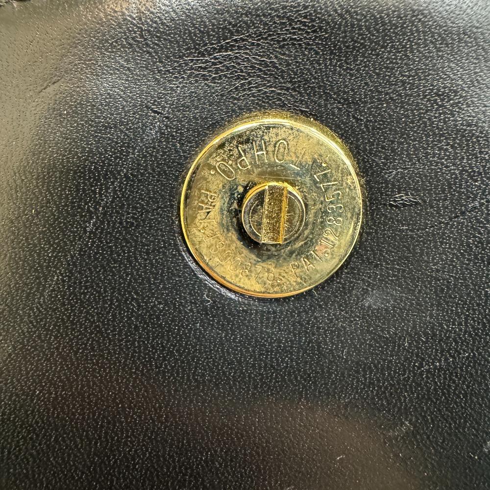 Givenchy Handbag with Logo Button and Top Handle Leather Handbag Black Leather Women Used