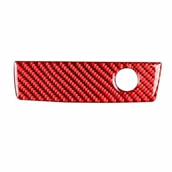 For Dodge Challenger 2008-14 Red Carbon Fiber Glove Box Handle Panel Cover Trim