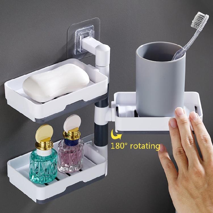 Durable Rotatable Soap Storage Box Multilayer Soap Holder Household Easy to Use