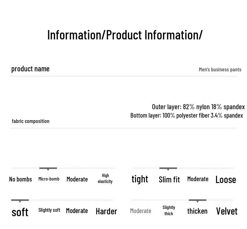 JOW Men's Easy-Care Straight-Leg Business Casual Trousers