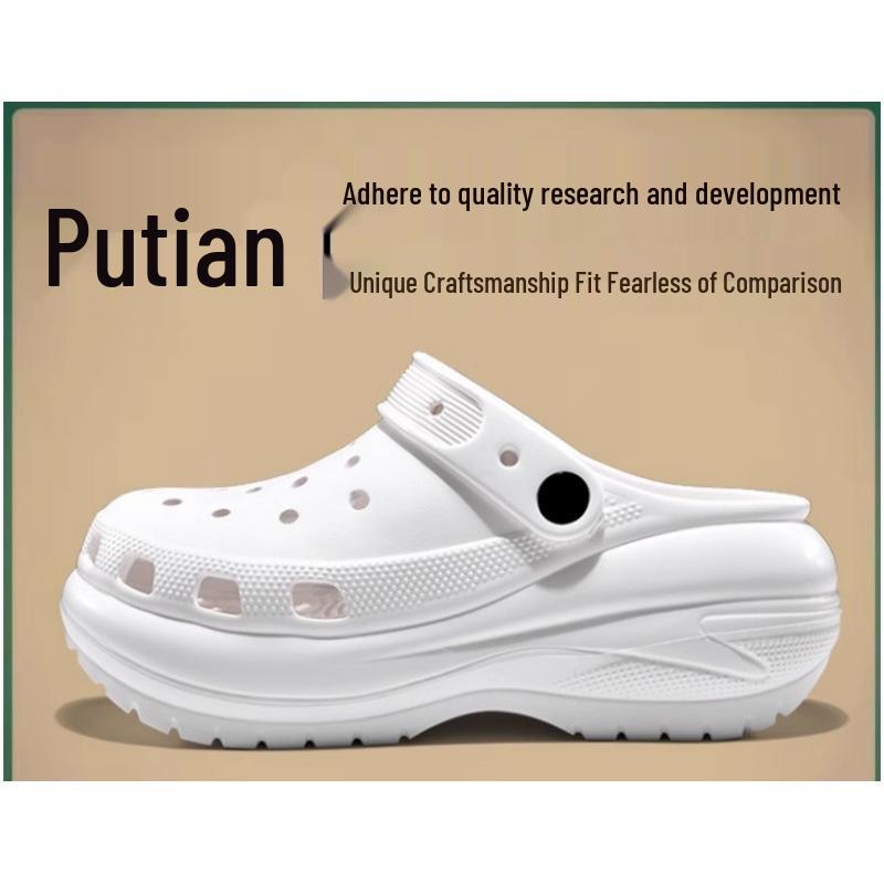 Cross-border Light Wheel Height-Boost Clogs: Non-slip, Thick-Soled, Versatile Beach & Outdoor Sandals