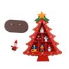 Vintage Wooden Christmas Tree Ornament Desktop Diy Mini Pine Tree with Mini Ornament for Xams Home Decor