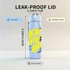 1PC Never Give Up Yellow Slogan Print 750ml Color Plastic Sports Water Bottle Leakproof Flip Straw Lid Suitable for Sports Office Home Use