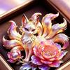 Chinese Mythology Nine-Tailed Fox Enamel Pendant Charming Delicate Jewelry For Women Date Evening Party Accessory