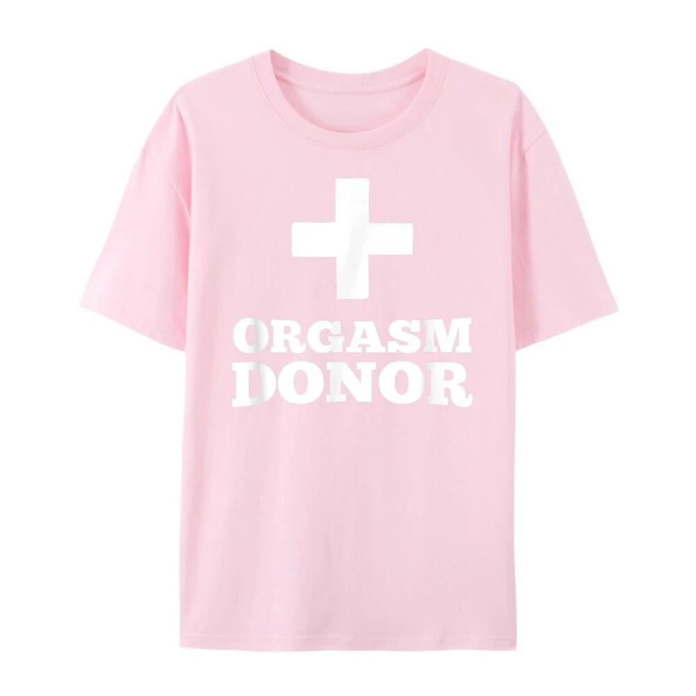 Fashionable letter Orgasm Donor print pattern fashionable casual short sleeved round neck Womens Tshirt S