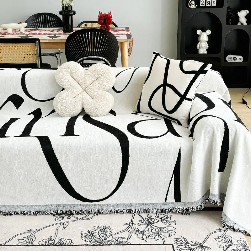 Полотенце для дивана из шенилла с забавными надписями — фото 4