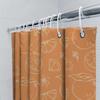 Modern Orange Shower Curtain With Leaves Design For Bathroom Decor Set Includes 12 Hooks In White Peachy Yellow Tone Home Decora