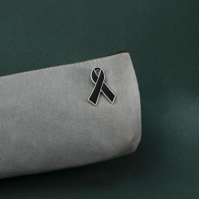 Black Ribbon Alloy Oil Dripping Brooches For Women Lapel Pin  Jewelry Suit Clothing Accessories Gift