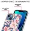 For iPhone 15 Case IMD IML Flower Pattern Electroplated TPU Back Cover