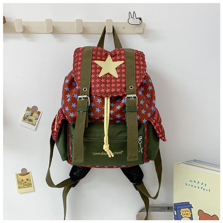Schultasche neues koreanisches Nischen-Design Sternen-Rucksack Damen leichter Reise-Rucksack kleiner Studenten-Freizeit-Rucksack