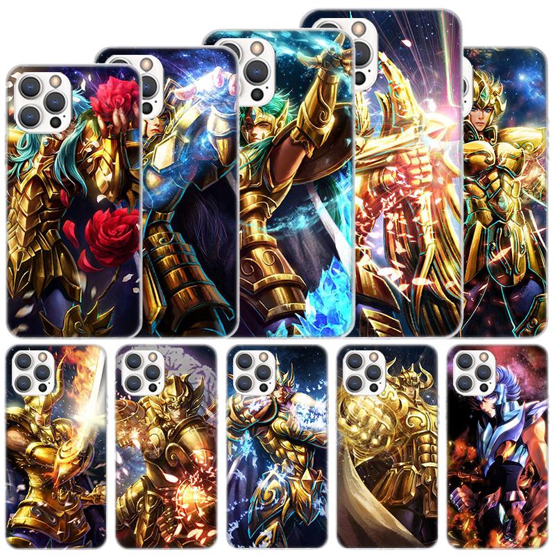 

Мягкий чехол аниме Saint Seiya для iPhone 11 12 13 Mini 14 Pro Max Apple, чехол для телефона X XS XR SE 7 Plus 8 + 6 6S 5S Funda Coque