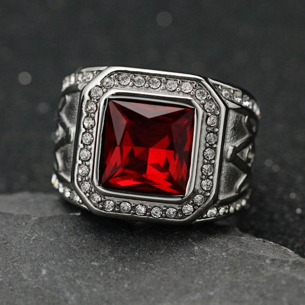 

Stainless Steel Ring Vintage Gold Color rhinestone Male Hiphop Rock Man women Retro Free Mason Freemasonry Masonic Jewelry 13