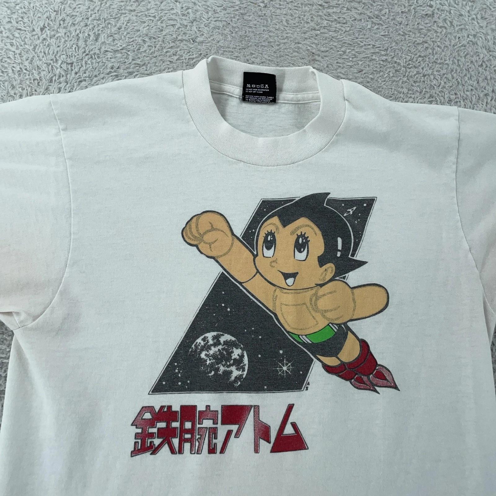 Vintage Astro Boy Shirt Mens XS White Anime Graphic Tee Cartoon USA Manga 90s L