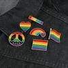 LGBT Pride Month Rainbow Enamel Pins Unisex Jewelry Gifts Rainbow Flag Badge