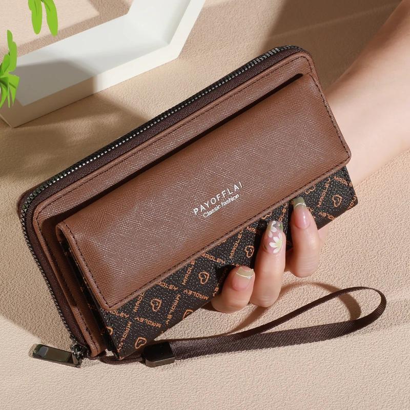 

1pc Classic Men s Faux Leather Wallet, Double Layer with Snap Closure, Zippered Card Holder & Po Compartment, Color blocking