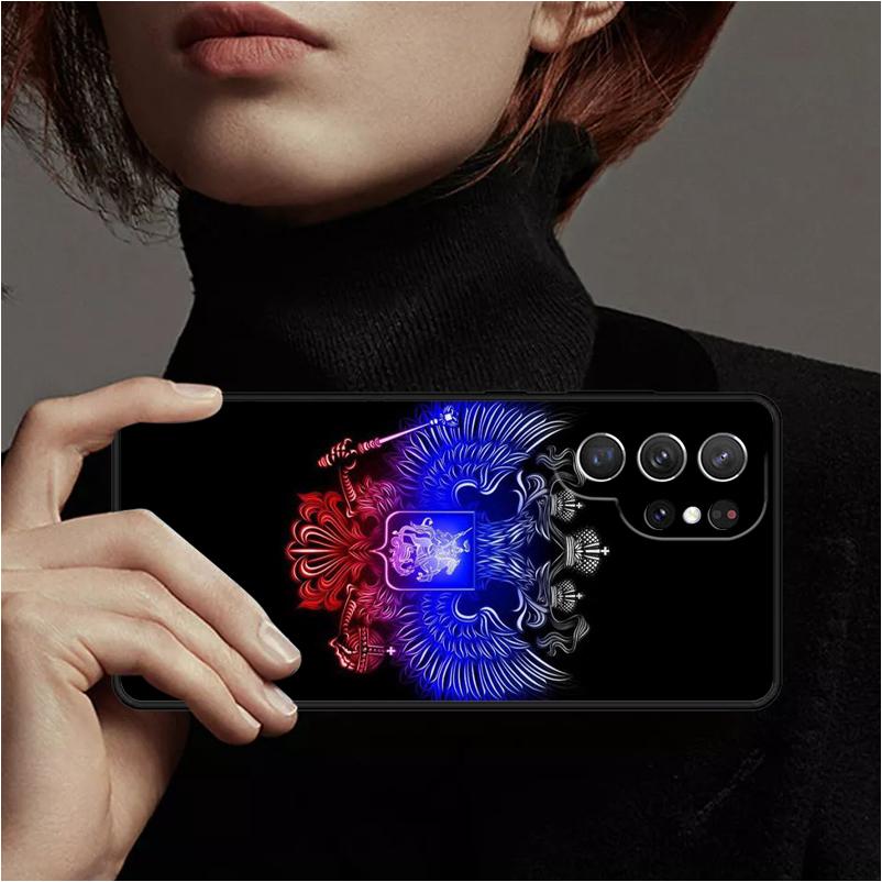 Russia Flag Emblem Phone Case Cover Coque For Samsung Galaxy S24 Ultra 23 S22 Plus S21 FE S20 Note 10 Pro Note 20 lite