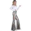 Women's sequined flared pants Shiny high-waisted flared pants Shiny pants Night out  outfit
