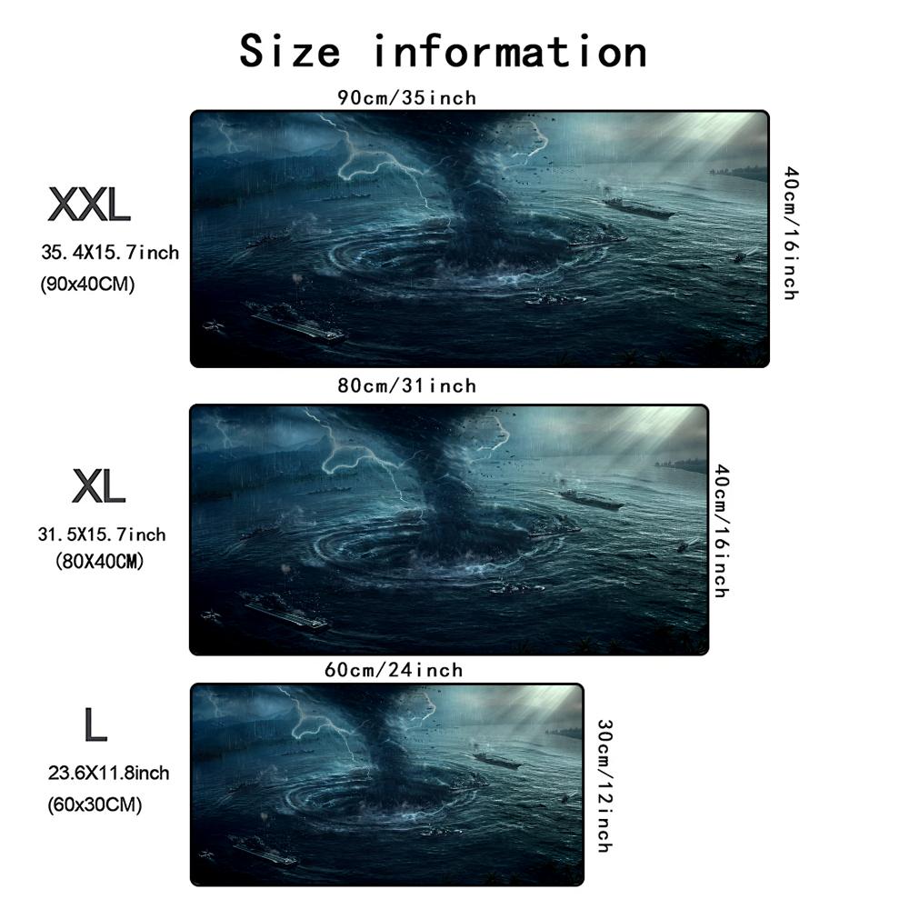 Sea Waves Mouse Pad XXL Large Gaming MousePad Anti-Slip Rubber Saft Deskmat Gamer Office Computer Accessories Extended Desk Mat