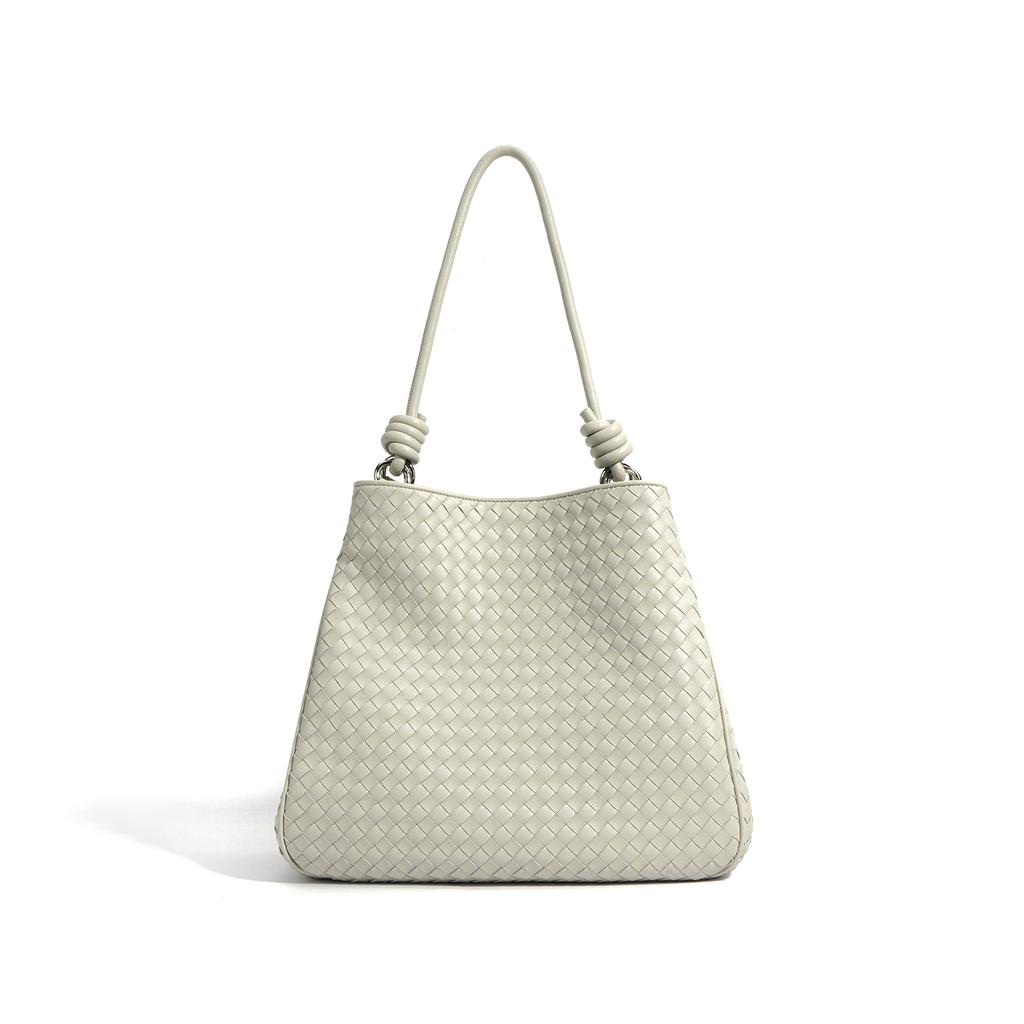 New Bag Women's Cowhide Shoulder Messenger Bag Women's Versatile Big Bag Fashion Knot Tote Bag
