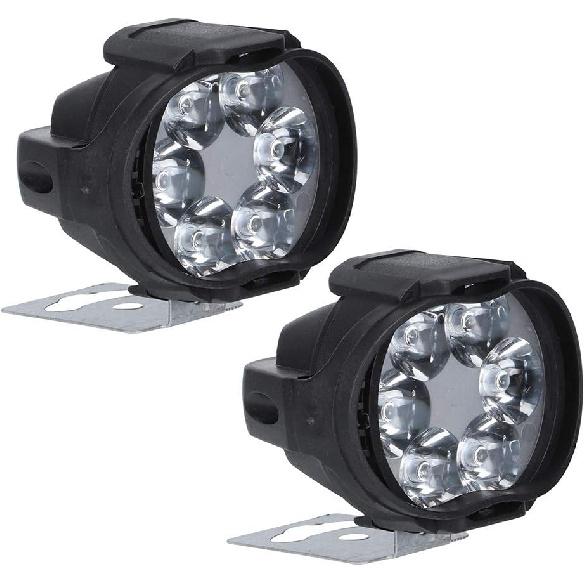 VBESTLIFE 2Pcs 12V 1.5A 8W Spotlight, Motorcycle Spotlight Spotlight Fog Lights,1200Lm High Brightness 6 LED Universal Headlamp for Motorcycles,