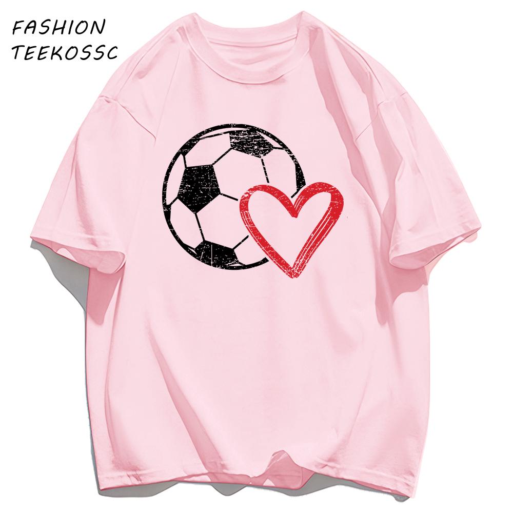 Hollow Out Football Heart Design Print TShirt Men Cotton Crewneck T Shirts Summer Loose Clothes Multicolor Trendy Short Sleeve