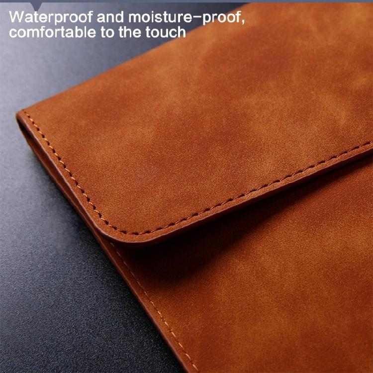 Business Folder Water Resistant Leather Document Organiser Carrying Case Magnetic Button Closure 330x240cm for Office