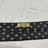 Used HERMES Hermes necktie geometric pattern 100% silk made in France navy navy blue blue business