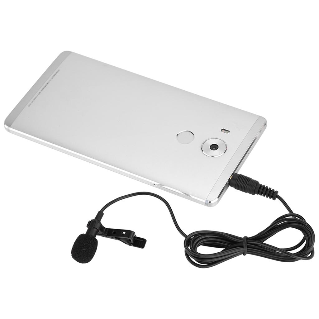 3.5mm Jack Mini Wired Clip on Lapel Hands Free Condenser Microphone Mic for Recording Speeches
