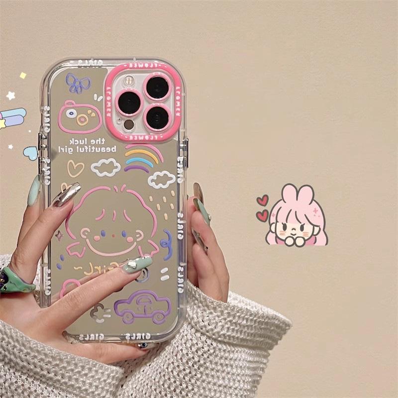 

Cute Graffiti Girl iPhone 15/14/13 Pro Max Protective Case iPhone 13 Mini
