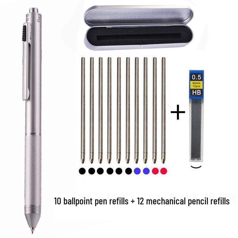 4-in-1 Multifunktionsstift: Mehrfarbiger Kugelschreiber, Druckbleistift, Gelstift mit Schwerkraft-Sensor-Technologie