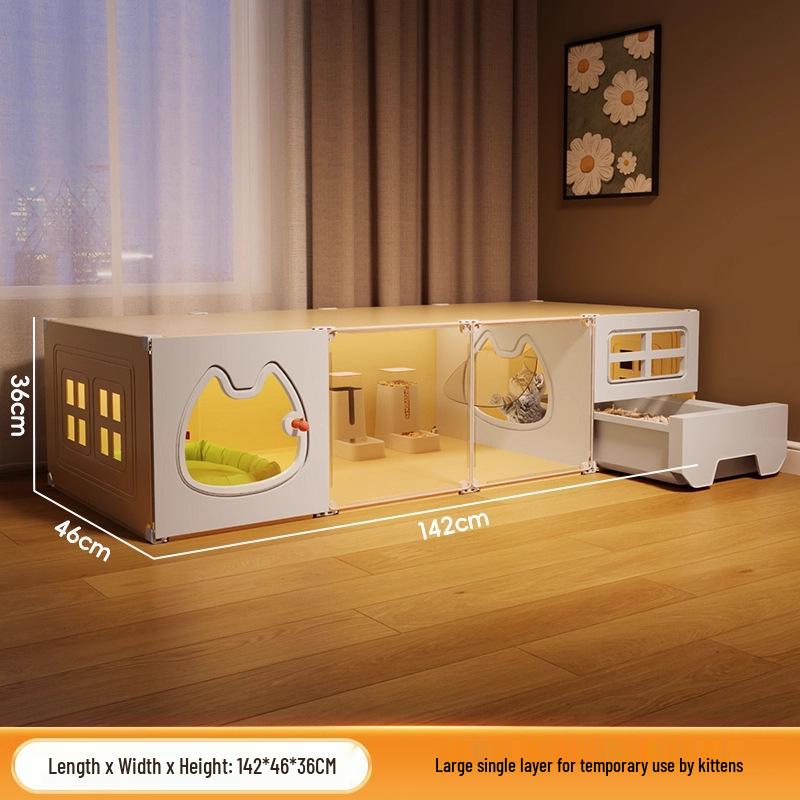 Luxury Indoor Multi-Layer Cat Villa with Integrated Litter Box