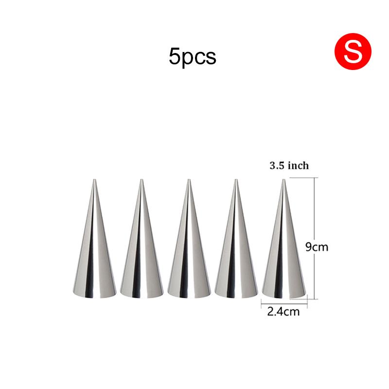 

5/10Pcs Stainless Steel Cream Horn Molds Kitchen Dessert Durable Mold Cone Tubular Shaped Mold Baking Cones Horn Pastry Roll TMZ