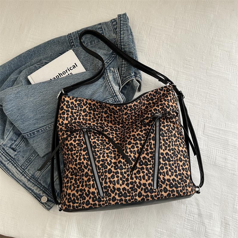 Große Achsel-Tragetasche 2025 neue Damentasche Mode Leopardenmuster Umhängetasche Damen-Schultertasche