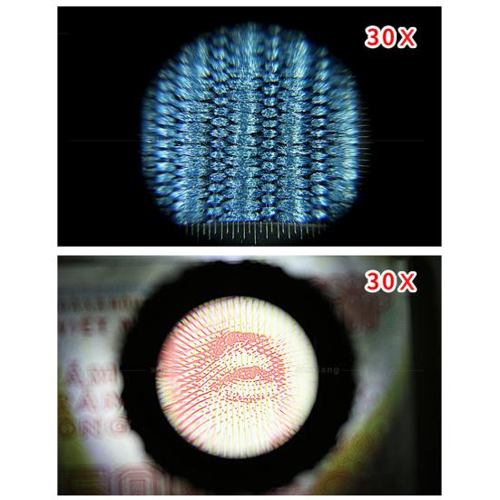 Lupa na bižuterii s 30x čočkovou válcovou lupou a LED světlem