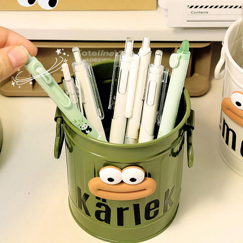 Diy Funny Large Mouth Pen Holder Cute Large-Capacity Pencil Holder Durable Stationery Container Makeup Brush Storage Bucket