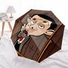 Ombrello da Viaggio a Tema Mr. Bean - 8 Stecche, Apertura e Chiusura Automatica, Design Pieghevole Portatile, Ombrello Compatto ed Elegante Adatto per Esterni