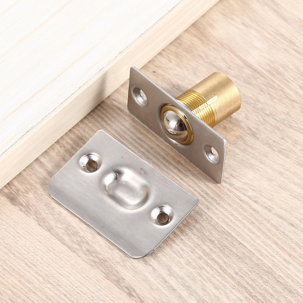 

Copper and Stainless Steel Spring Ball Catch Latch for Wooden Closet Doors Invisible Design for Cabinet Door Locking серебряный