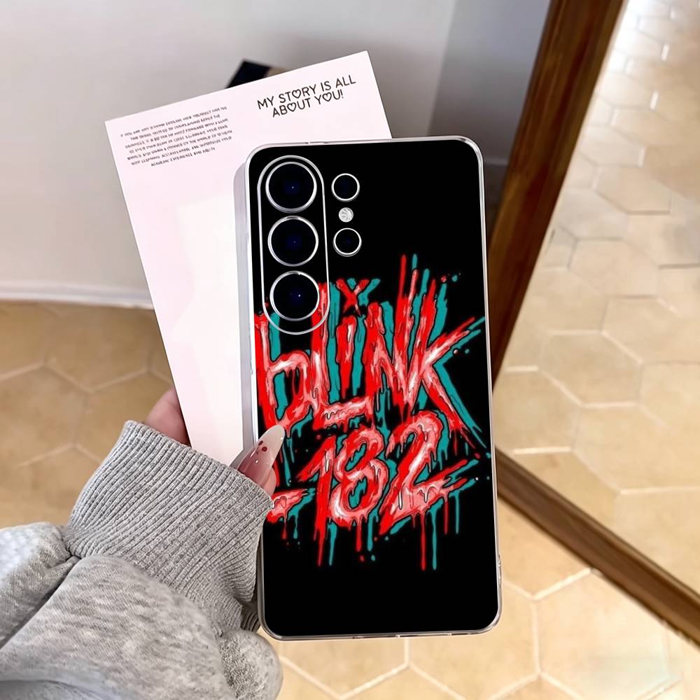 Punk B-Blink-182 Band Phone Case For Samsung S25,S24,S21,S22,S23,S30,Ultra,S20,Plus,Fe,Note,10,9,5G Transparent Cover