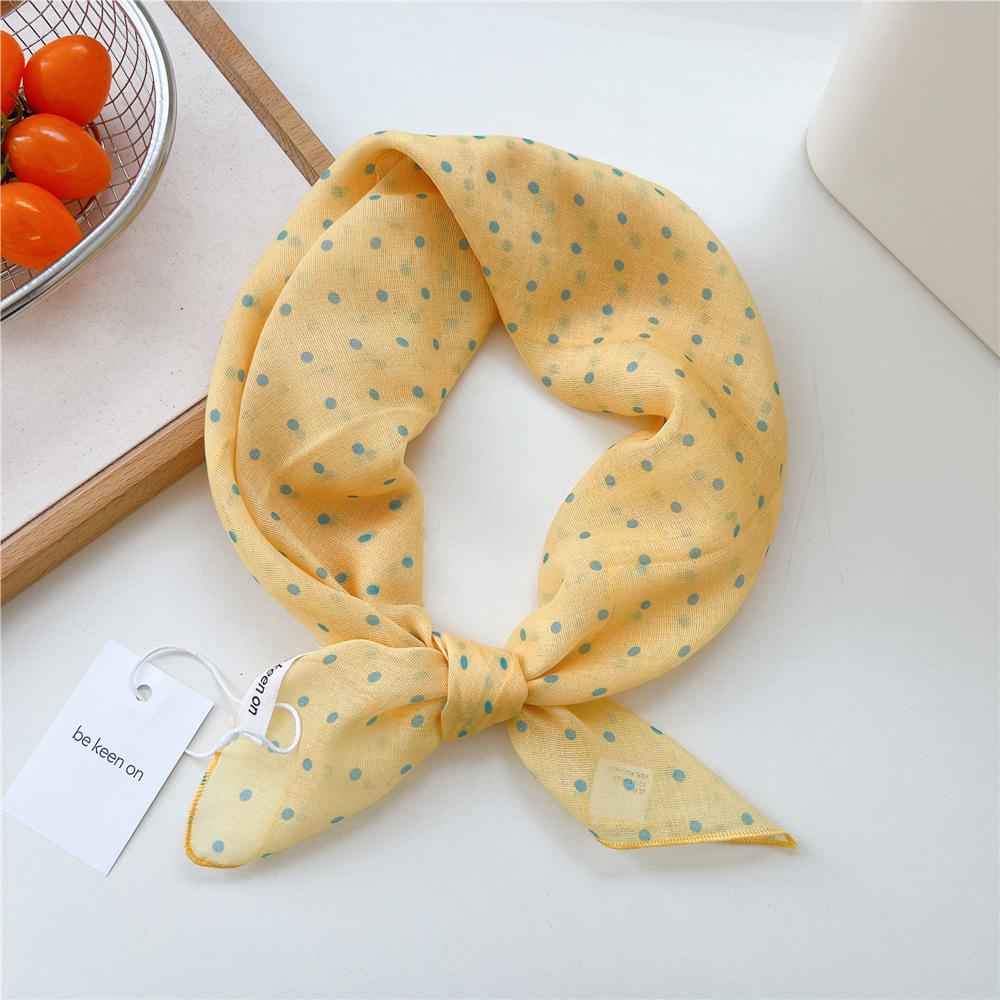 55 Floral Small Silk Scarf: Spring/Summer Korean Fashion Headscarf, Decorative Hairband, Paisley Neckerchief