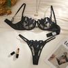 Z Sexy Lingerie Women's Small Fresh Flower Embroidery Flirting Temptation Bra Set Pure Desire Wind