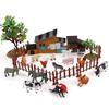 21Pcs Farm Figures Contains Fences Animals Plastic Animal