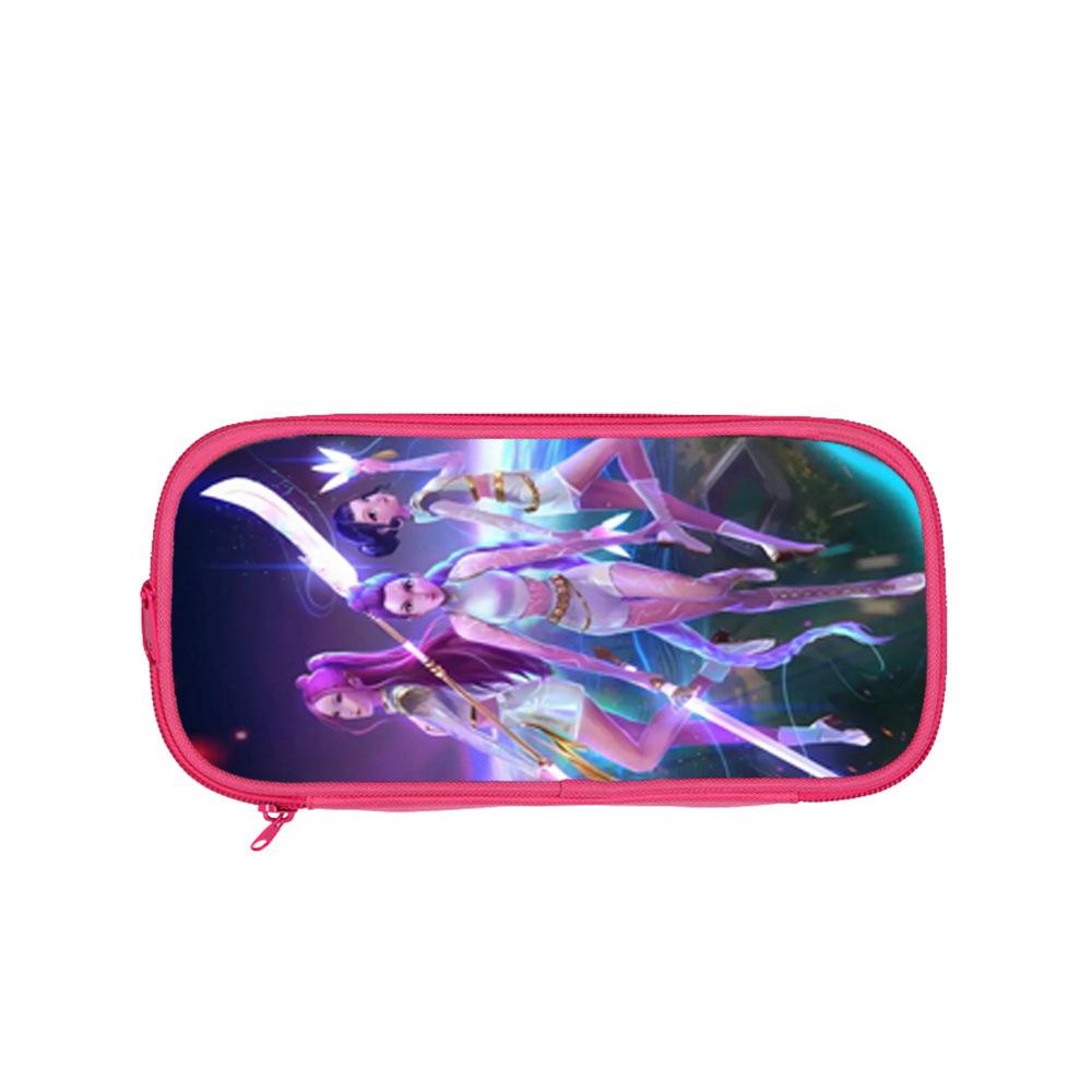 Huntrix Kpop student pink double-layer pencil bag Kpop witch hunting girl group student storage stationery bag pencil bag