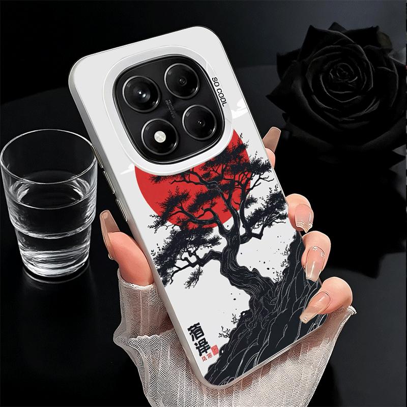 Japanese Minimalist Pine Tree Soft Phone Case for Xiaomi Redmi Note 13 14 15 Pro Plus 12S 12 11S 11 11T 10S 10 Shockproof Cover