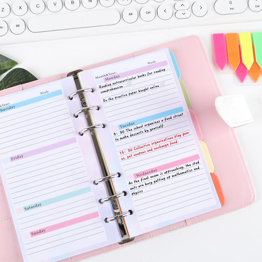 6-Hole Loose-Leaf Binder Refill Paper: Inner Pages for Notebook, Planner, Budget Book