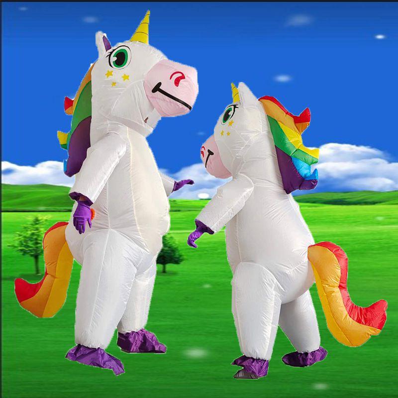 Inflatable Unicorn Costume Cosplay Adult Birthday Party Halloween Props Supplies
