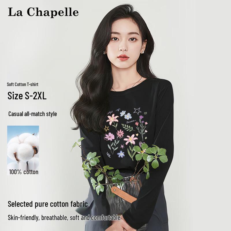 

La Chapelle Women s Floral Print Cotton Long Sleeve T-Shirt 2XL