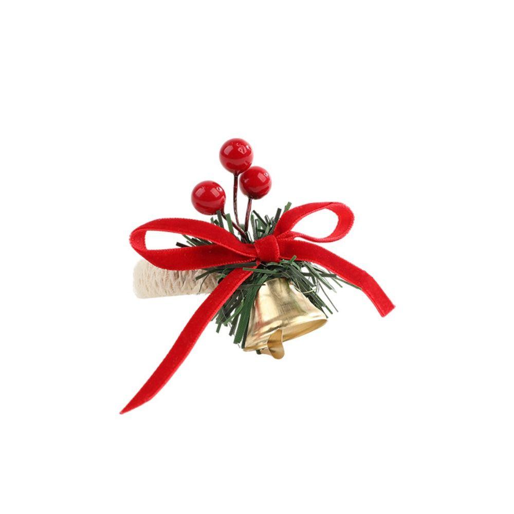 Festive Woven Handmade Napkin Ring with Red Fruit Pinecone Christmas Table Decoration  Party Favors