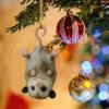 Fun Car Pendant Hanging Ornament Realistic Animal Upside-Down Opossum Rearview Mirror Hanging Decor Accessories